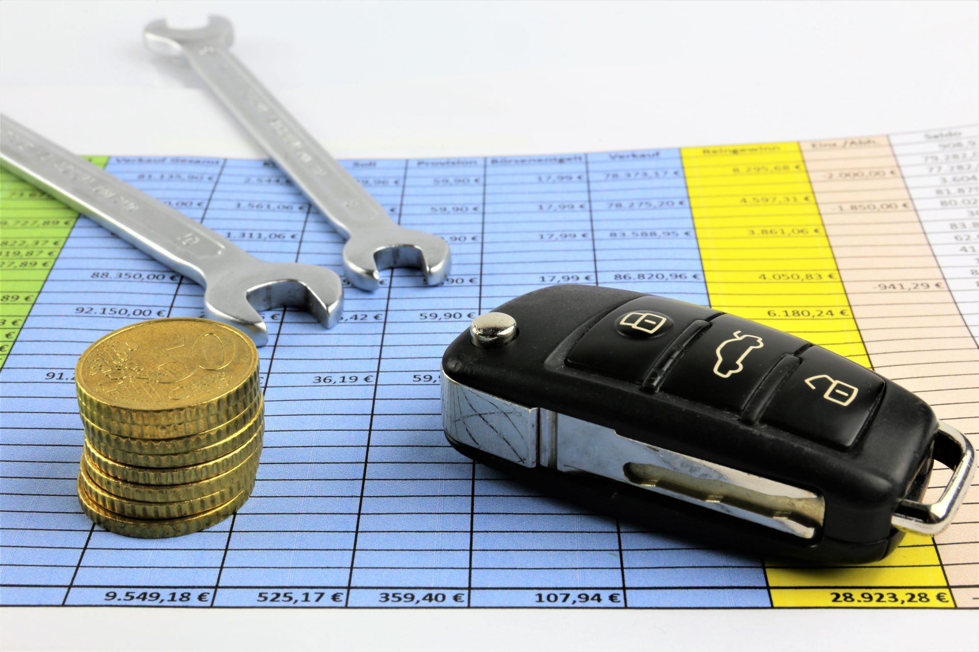 An concept Image of car maintenance costs - repair costs